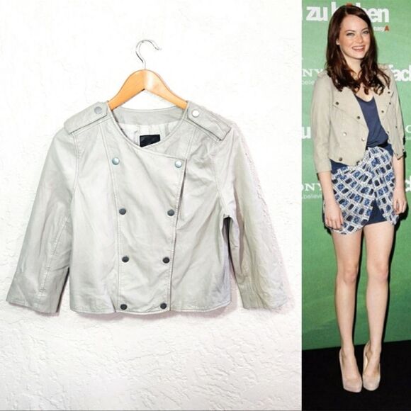 Joie womans lamb leather jacket medium silk lined BoxL - Picture 1 of 10